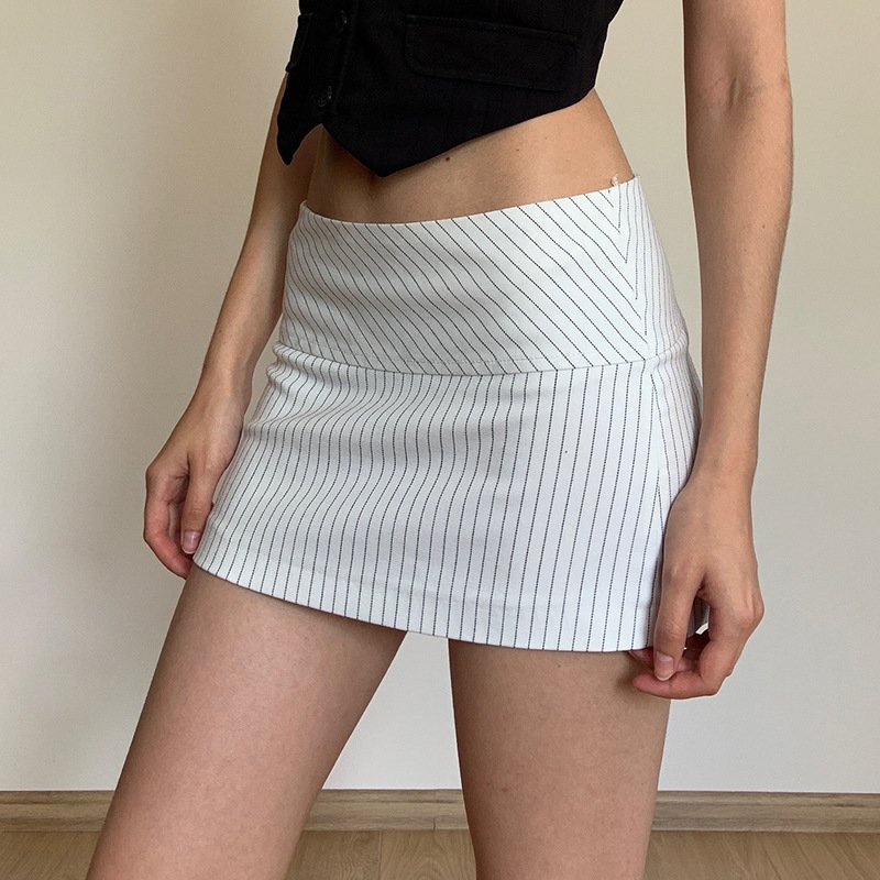 Simple Casual Low-rise Sexy Striped Skirt - Image 5