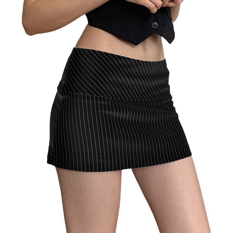 Simple Casual Low-rise Sexy Striped Skirt - Image 2